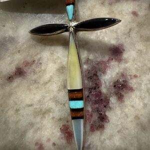 Zuni Sterling Multicolor Cross Pendant with chain